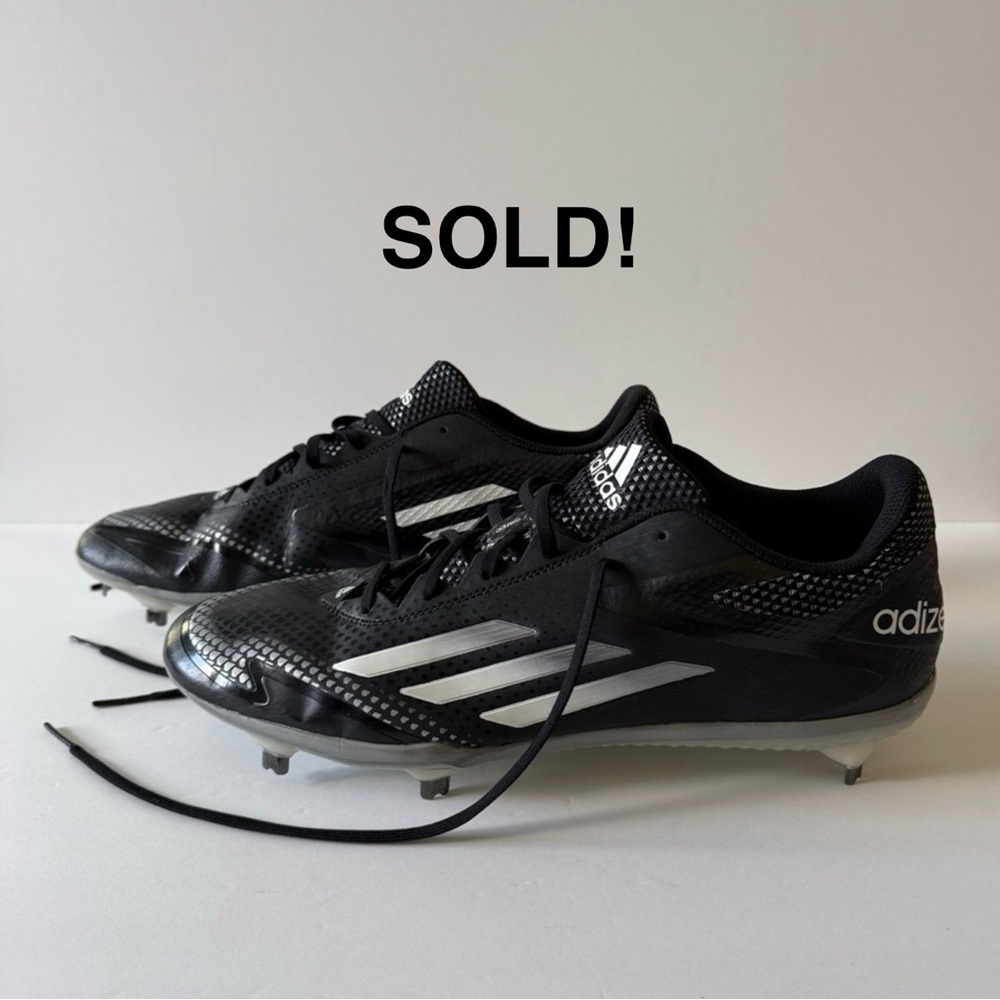Adidas Adizero Afterburner 2.0 Men’s Black/White Baseball Cleats - Free Shipping